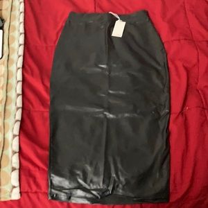 Pho leather sparkling black pencil skirts